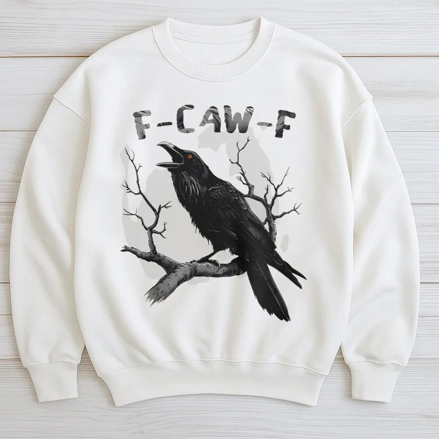 Raven Sweatshirt | Spooky Moonlit Crow Graphic Design | Premium Cotton-Poly Blend | Gothic Witchy Aesthetic Gift for Nature Lovers