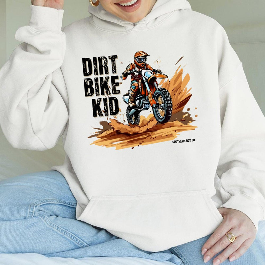 Dirt Bike Kid Hoodie | Motocross Racing Graphic | Premium Cotton Blend | Gift for Dirt Biker Kids and Extreme Sports Fans