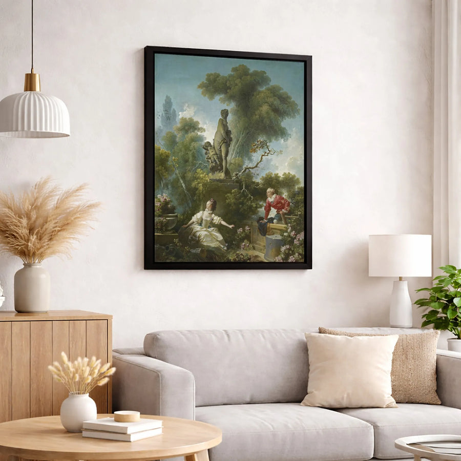 The Meeting by Fragonard Canvas Print | Rococo Art Wall Decor | Premium 1.25-Inch Gallery Wrap | Classic French Painting for Home Office