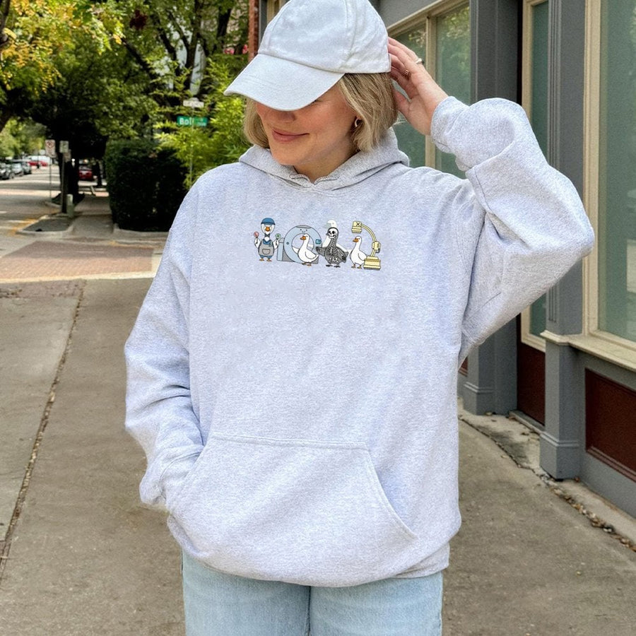 Radiology Goose Hoodie | Funny X-Ray Tech Graphic Design | Premium Cotton Blend | Gift for Radiologic Technologists & Medical Students