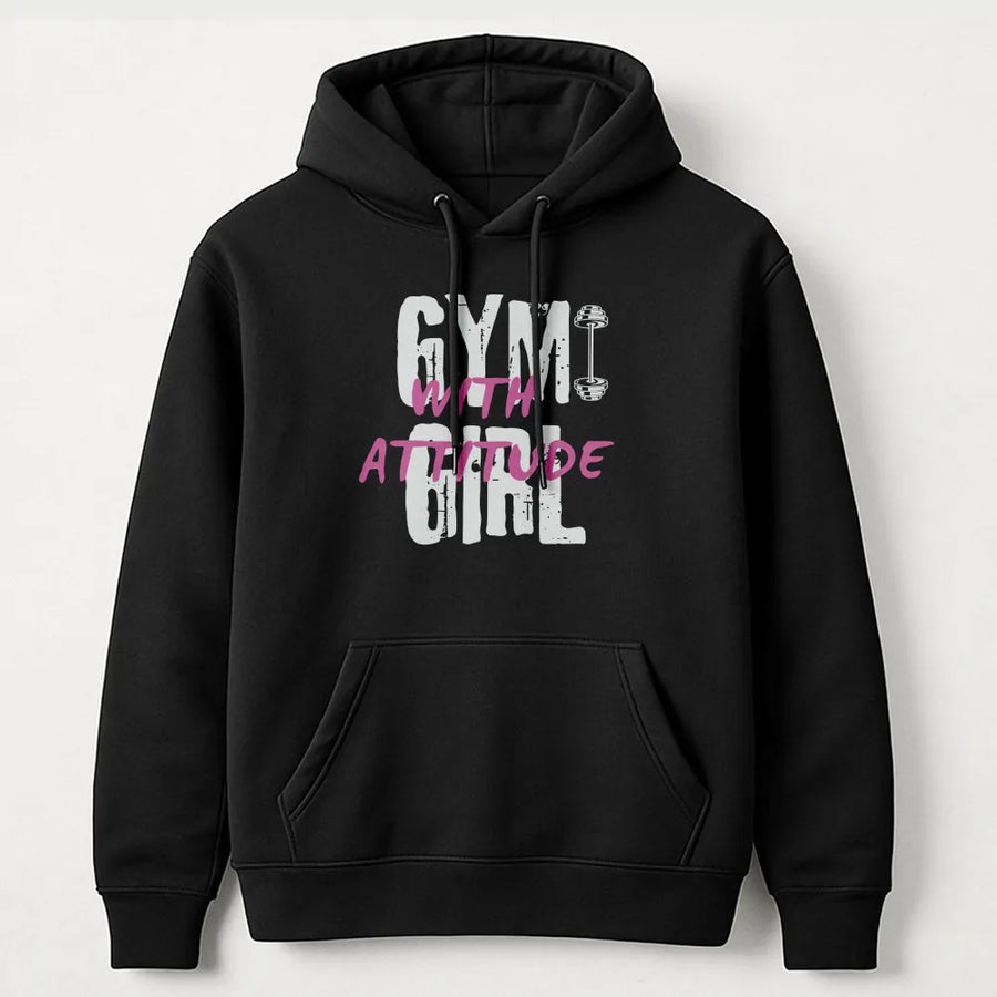 Gym Girl Graphic Hoodie | Edgy Y2K Streetwear with Back Print | Soft Cotton | Fitness Motivation Gift for Women