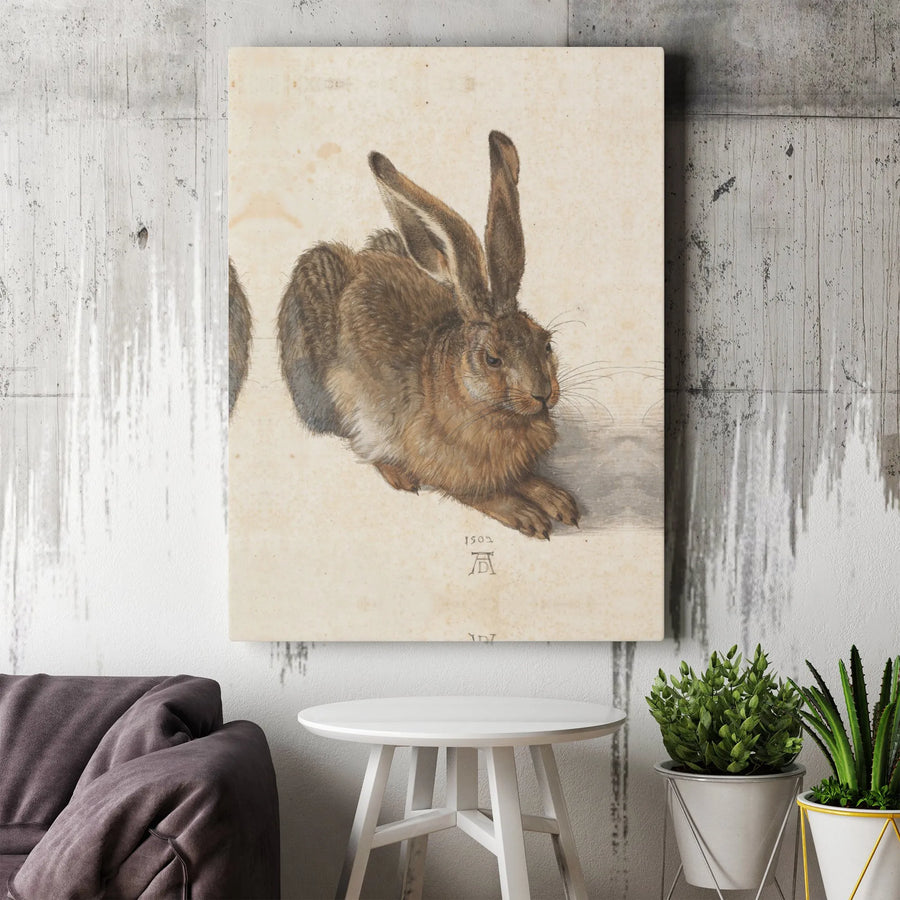 Albrecht Dürer Young Hare Canvas Wall Art | Fine Art Renaissance Print | 1.25 Inch Gallery Wrap | Classic Home Decor Gift