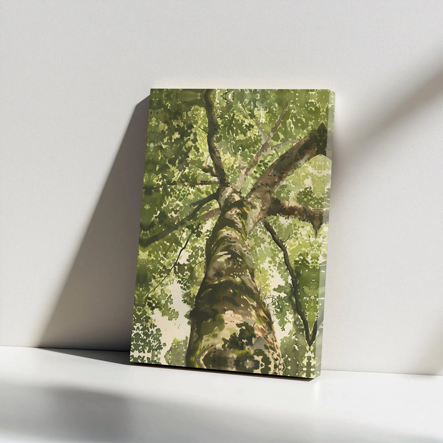 Tree of Life Canvas Wall Art | Watercolor Forest Canopy Print | Premium Gallery Wrapped Canvas | Nature Lover Gift for Living Room Decor
