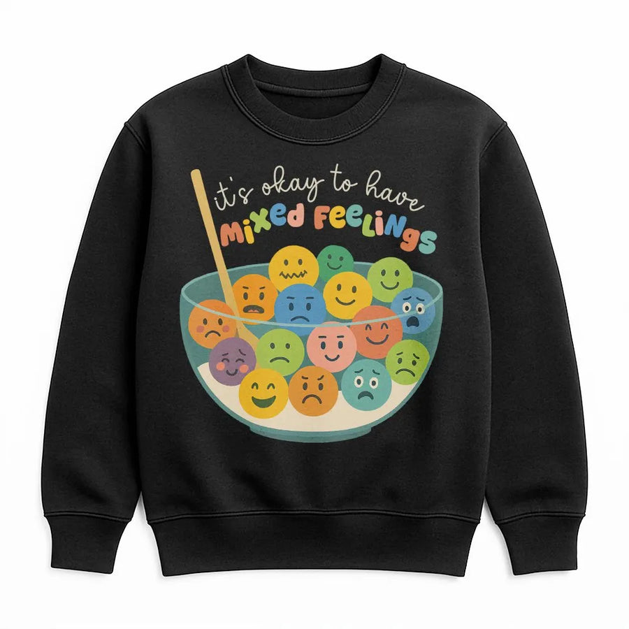 Mixed Feelings Mental Health Shirt | Emotions Cereal Bowl Graphic Tee | Premium Cotton | Gift for Counselor, Teacher, Therapist