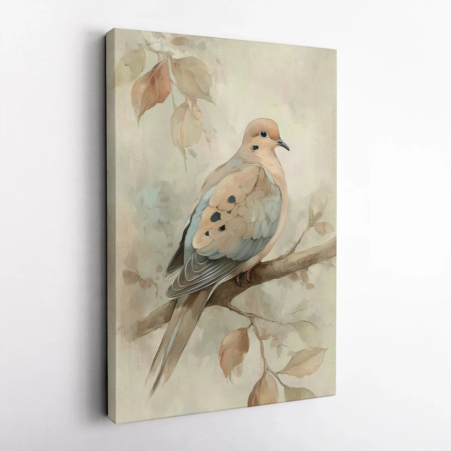 Mourning Dove Wall Art | Watercolor Bird Painting Canvas | Premium Gallery Wrap Print | Nature Inspired Home Decor Gift for Bird Lovers