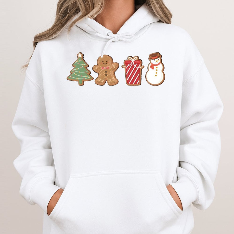 Christmas Gingerbread Hoodie | Cute Holiday Cookie Graphic Sweatshirt | Premium Cotton Blend | Festive Winter Gift for Women and Men