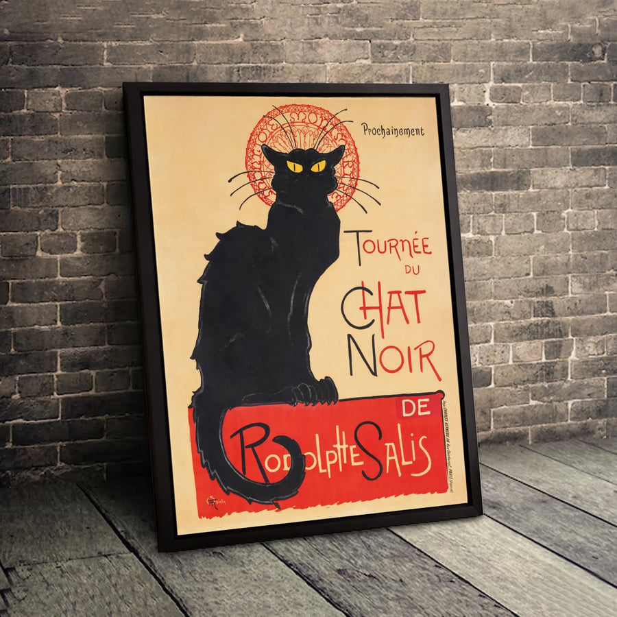 Le Chat Noir Poster | Vintage French Art Print | Premium 1.25 Inch Gallery Canvas | Artistic Home Decor Gift