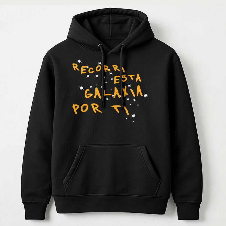 Recorri Esta Galaxia Por Ti Hoodie | Spanish Love Quote with Stars | Premium Unisex Cotton Sweatshirt | Romantic Anniversary Gift for Couple