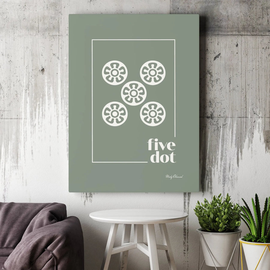 Abstract Five Dot Canvas Wall Art | Modern Geometric Symbols Print | Premium Gallery Wrapped Canvas | Contemporary Home Decor Gift