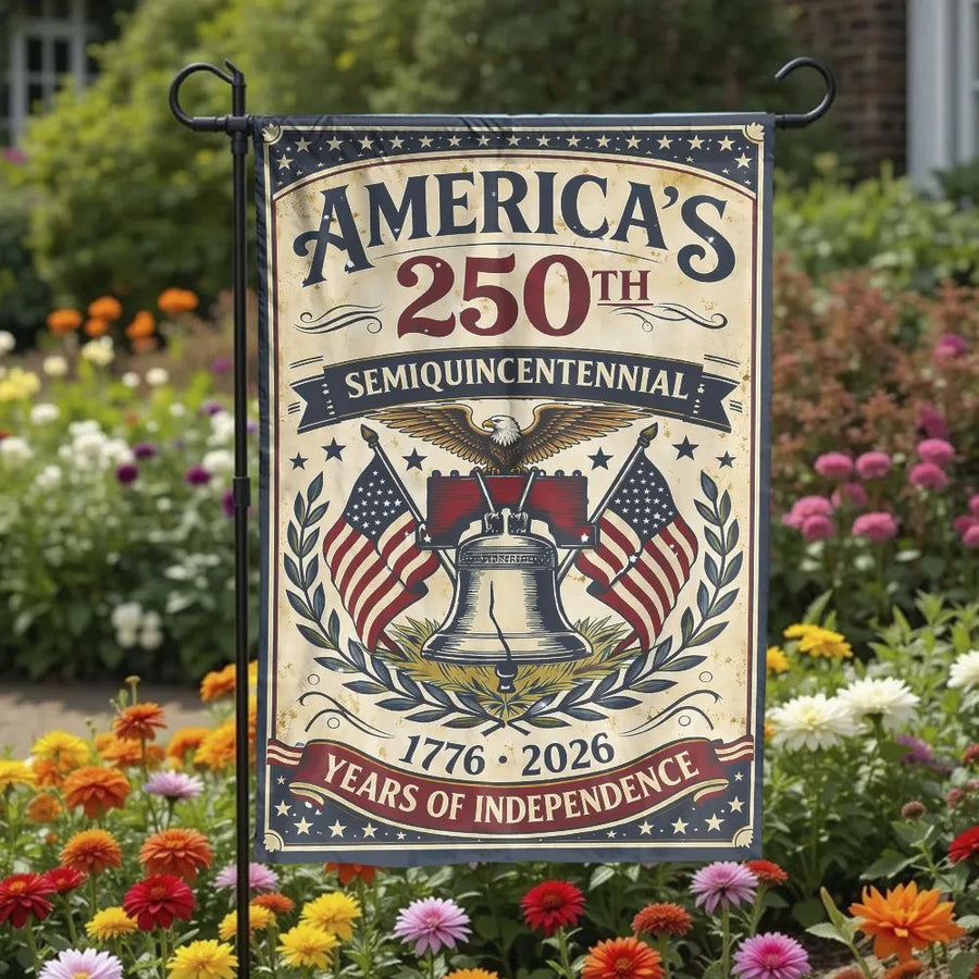 America 250th Anniversary Garden Flag | Vintage Semiquincentennial 1776-2026 Design | Weather-Resistant Polyester | Collector's Patriotic Yard Decor