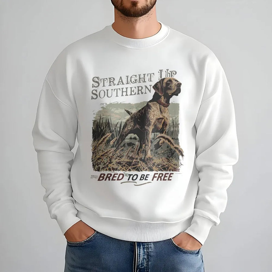 German Shorthaired Pointer Sweatshirt | Straight Up Southern Hunting Dog Graphic | Premium Cotton Blend | Gift for Bird Dog Owner