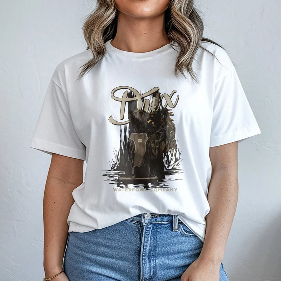 Duck Hunting T-Shirt | Labrador Retriever Waterfowl Graphic | 100% Cotton Premium Tee | Outdoor Gift For Hunters And Dog Lovers