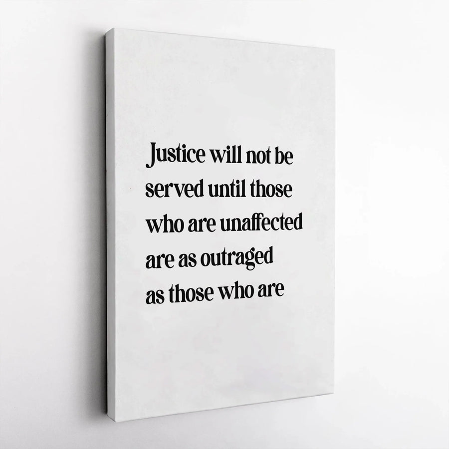 Social Justice Quote Canvas | Minimalist Typography Art | Premium Gallery Wrapped Print | Law Office Decor & Activist Gift