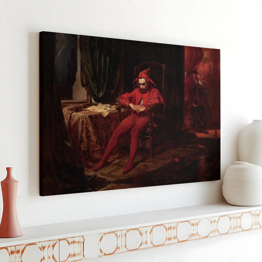 Stańczyk Painting Canvas | Jan Matejko Polish Art Masterpiece | 1.25 inch Premium Gallery Wrap | Historical Fine Art Wall Decor for Office
