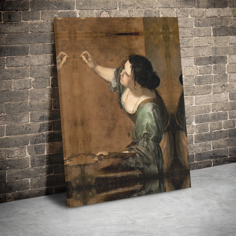 Artemisia Gentileschi Self-Portrait Canvas Print | Allegory of Painting Classic Art | 1.25" Premium Gallery Wrap | Fine Art Gift for Art Lovers