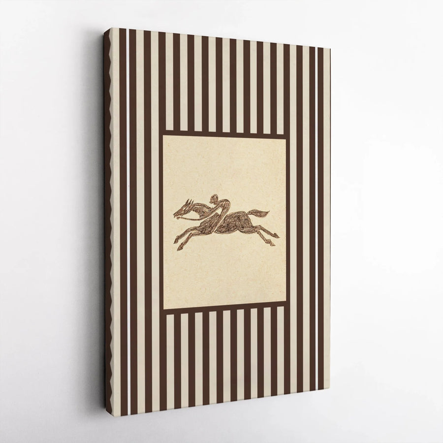 Horse Racing Jockey Wall Art | Vintage Equestrian Sketch Print | Gallery Quality 1.25-Inch Canvas | Equestrian Decor Gift for Horse Lovers