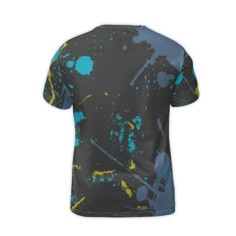 Hustle Move In Silence T-Shirt | Graffiti Paint Splatter 3D Graphic Design | Premium Polyester Jersey Stretch Fit | Motivational Gift For Him