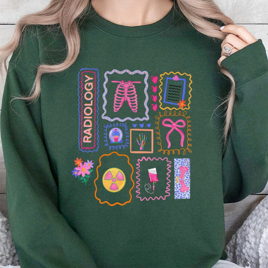 Radiology Tech Sweatshirt | Aesthetic X-Ray Anatomy Print | Premium Cotton Blend | Gift for Radiologic Technologist Rad Tech Graduation