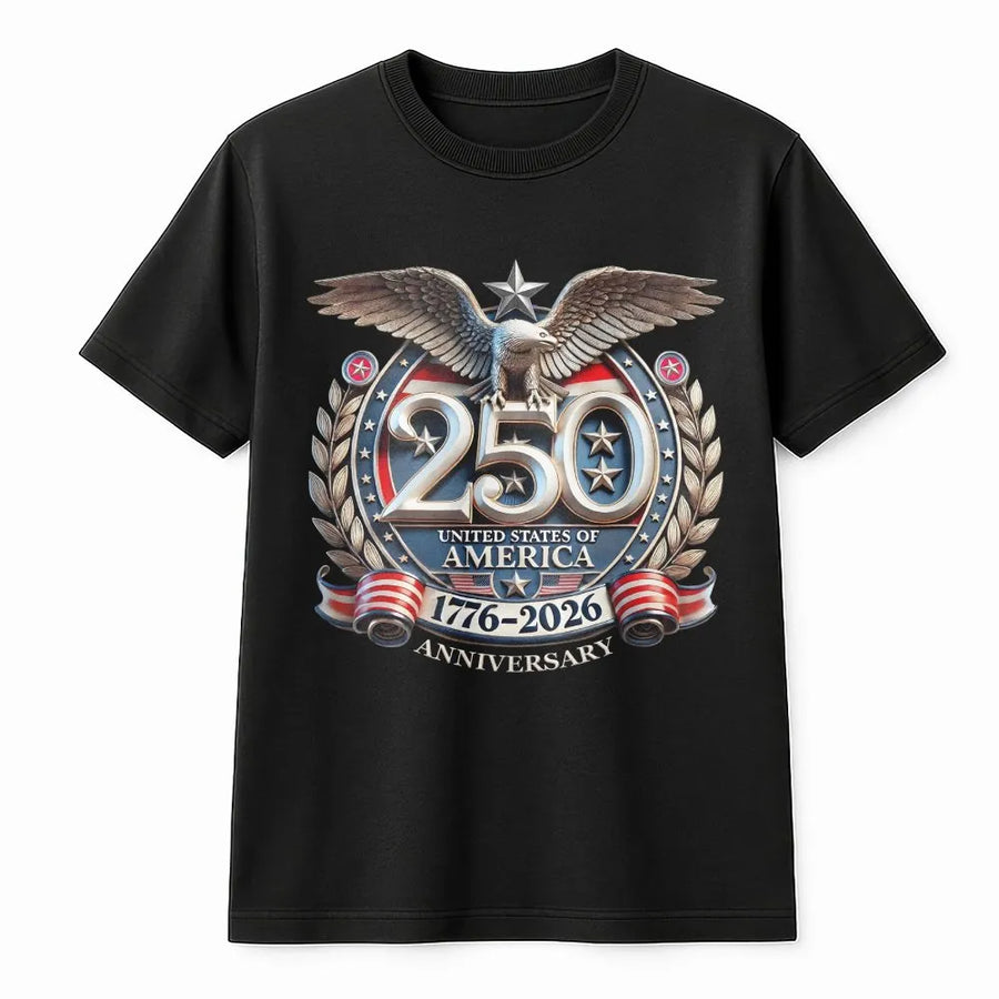 USA 250th Anniversary T-Shirt | 1776-2026 Patriotic Eagle Graphic | 100% Cotton Premium Apparel | Commemorative Gift For Americans