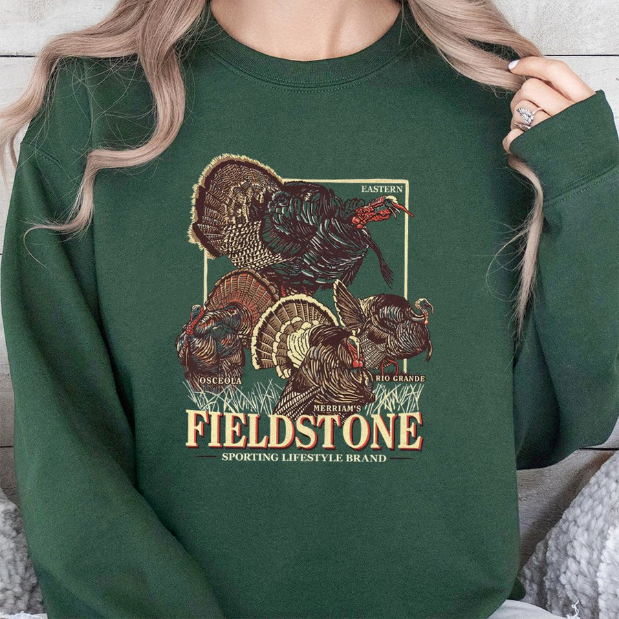 Sweat-shirt de chasse au dindon sauvage | Motif vintage Slam | Mélange de coton premium | Cadeau pour chasseur et passionné de plein air