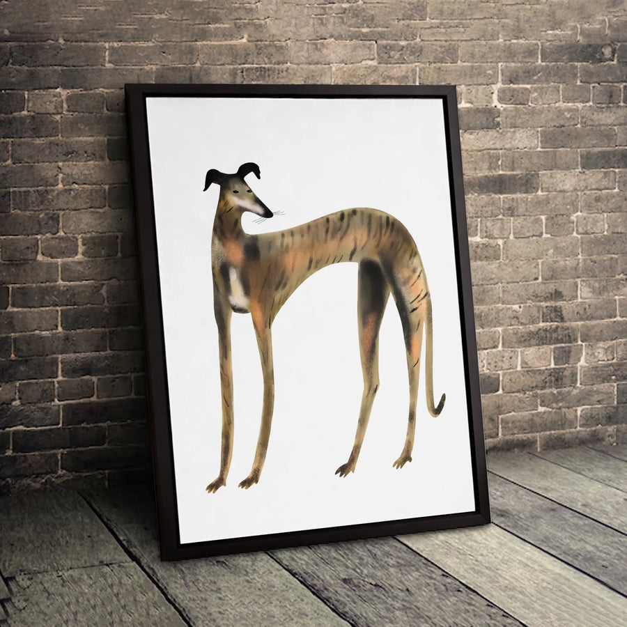 Brindle Greyhound Wall Art | Stylized Minimalist Dog Print | Premium 1.25-Inch Gallery Canvas | Unique Pet Lover Gift for Home Decor