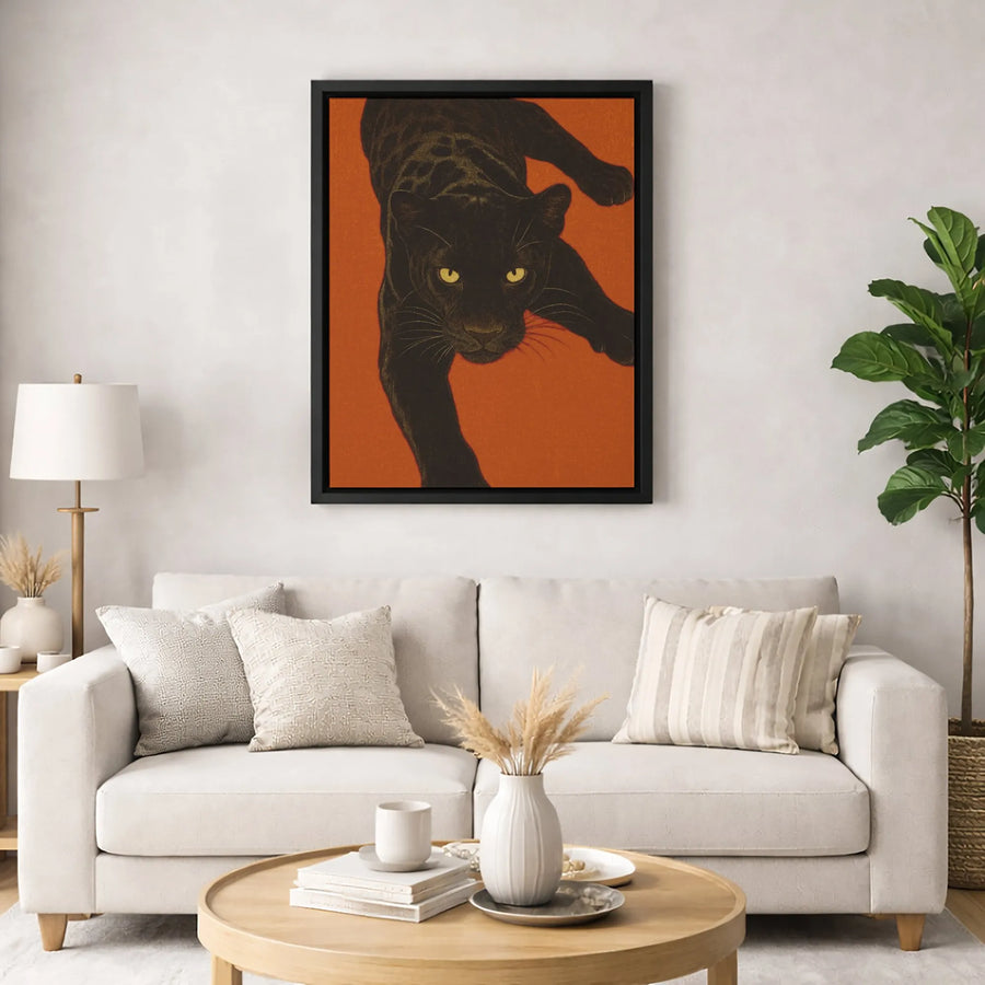 Black Panther Wall Art | Fierce Big Cat Canvas Print | Premium Gallery-Wrapped Decor | Wildlife Animal Home Decor for Bedroom or Living Room