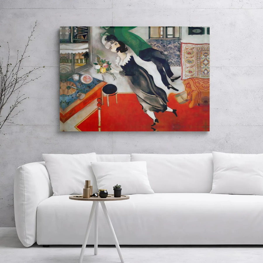 Marc Chagall The Birthday Canvas Print | Floating Lovers Romantic Wall Art | Gallery Wrapped Premium Decor | Perfect Gift For Art Lovers