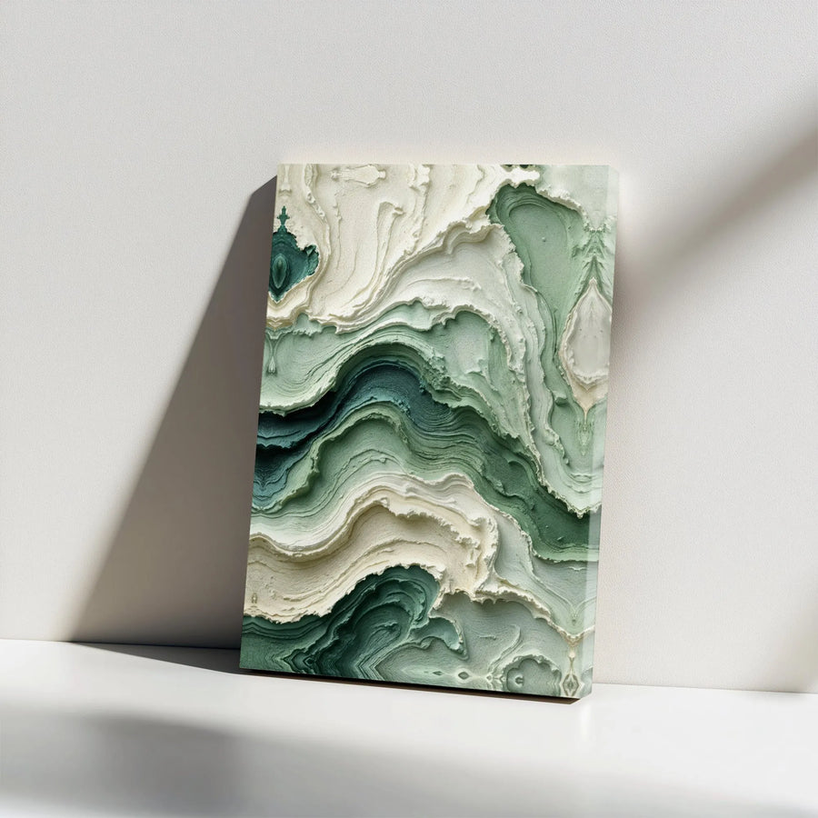 Abstract Agate Canvas Wall Art | Modern Geode Visual Texture | Premium Gallery Wrapped Canvas | Japandi Home Decor Gift