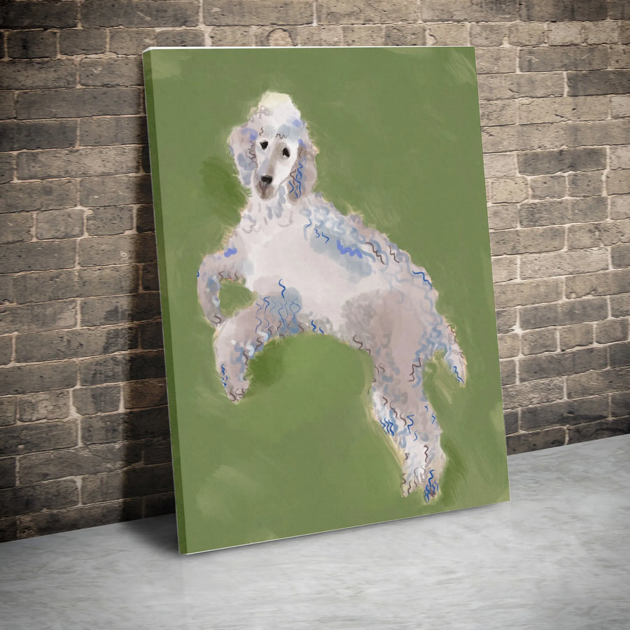 Poodle Painting Vertical Canvas | Modern Abstract Dog Portrait | Premium 1.25" Thick Wall Art | Collector's Gift for Poodle Owner & Dog Lover