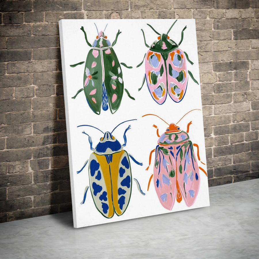 Colorful Beetle Canvas Print | Modern Entomology Art | Thick Gallery Wrap Canvas | Eclectic Home Decor Gift for Nature Lover