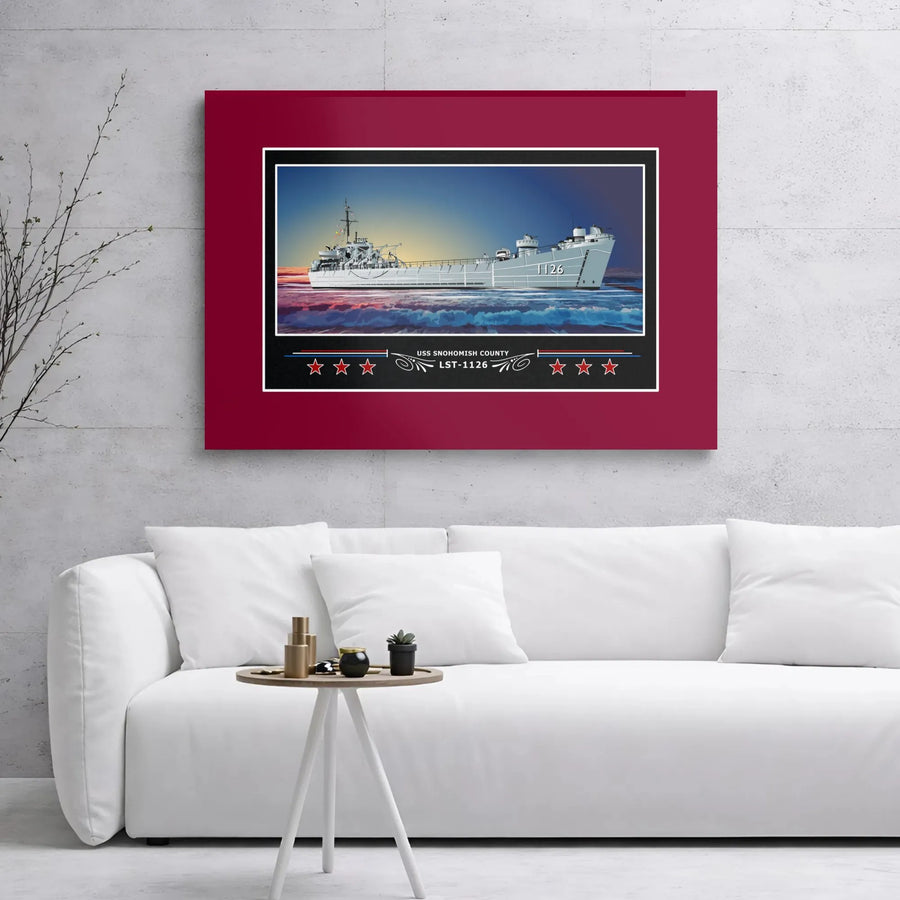 USS Snohomish County LST-1126 Canvas Print | Navy Tank Landing Ship Art | Premium Gallery Wrapped Decor | Gift for Military History Buffs