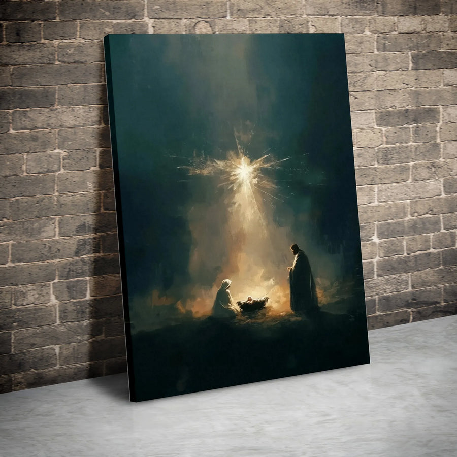 Nativity Scene Canvas Print | Holy Family Christmas Wall Art | Premium Fade-Resistant Gallery Wrap | Christian Religious Gift Home Decor