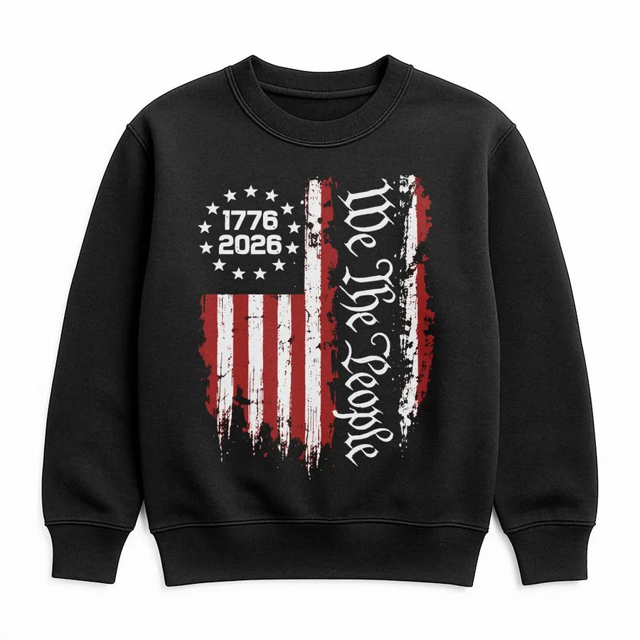 250th Anniversary American Flag Sweatshirt | Vintage We The People Graphic | Premium Cotton USA Patriotic Tee | Collector's 1776-2026 Freedom Gift