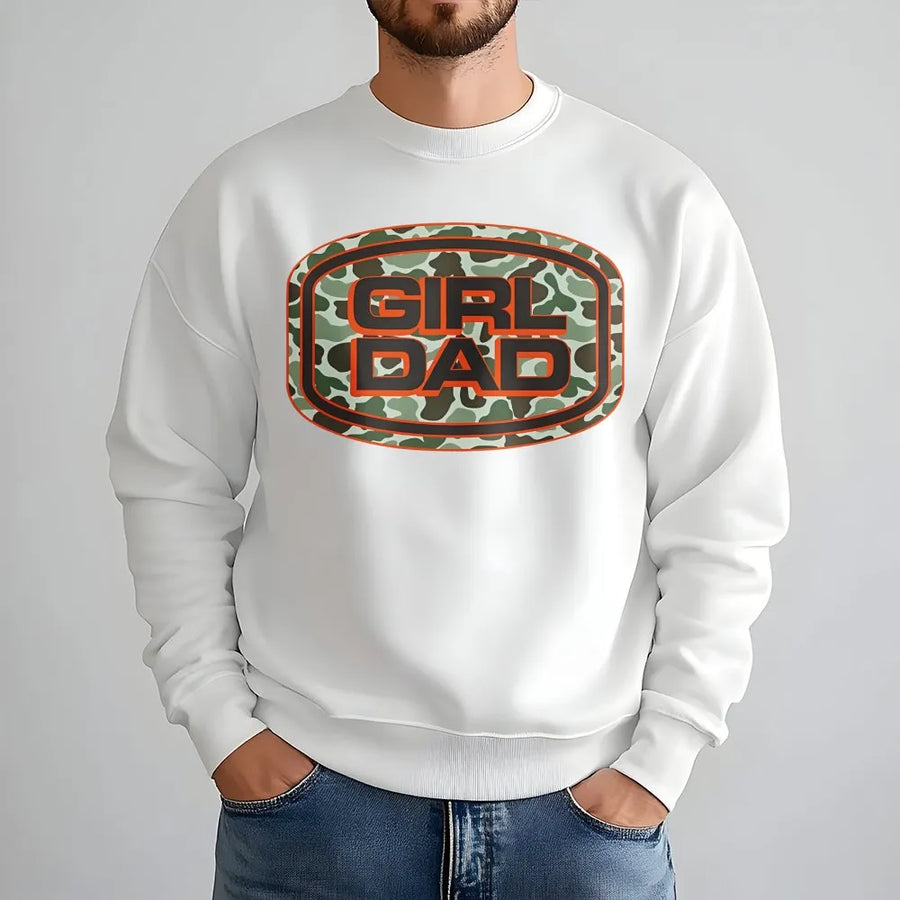 Girl Dad Camo Sweatshirt | Urban Military Print Graphic Design | Premium Cotton-Blend | Perfect Father's Day 2026 Gift for Proud Dads