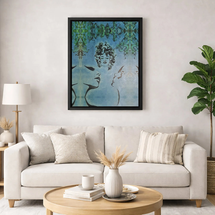 Medusa Wall Art Canvas | Abstract Greek Mythology Decor | Gallery Wrapped Premium Print | Unique Modern Home Office Gift