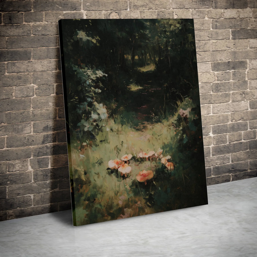 Mushroom Forest Canvas Art | Impressionist Woodland Nature Print | Premium Fade-Resistant Decor | Whimsical Botanical Wall Art for Home