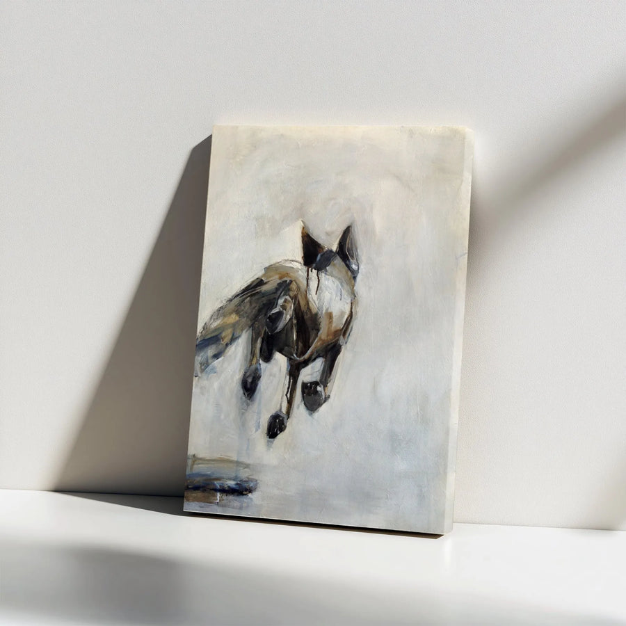 Abstract Fox Canvas Wall Art | Expressive Wildlife Painting | Premium Gallery Wrapped Canvas | Modern Rustic Living Room Decor