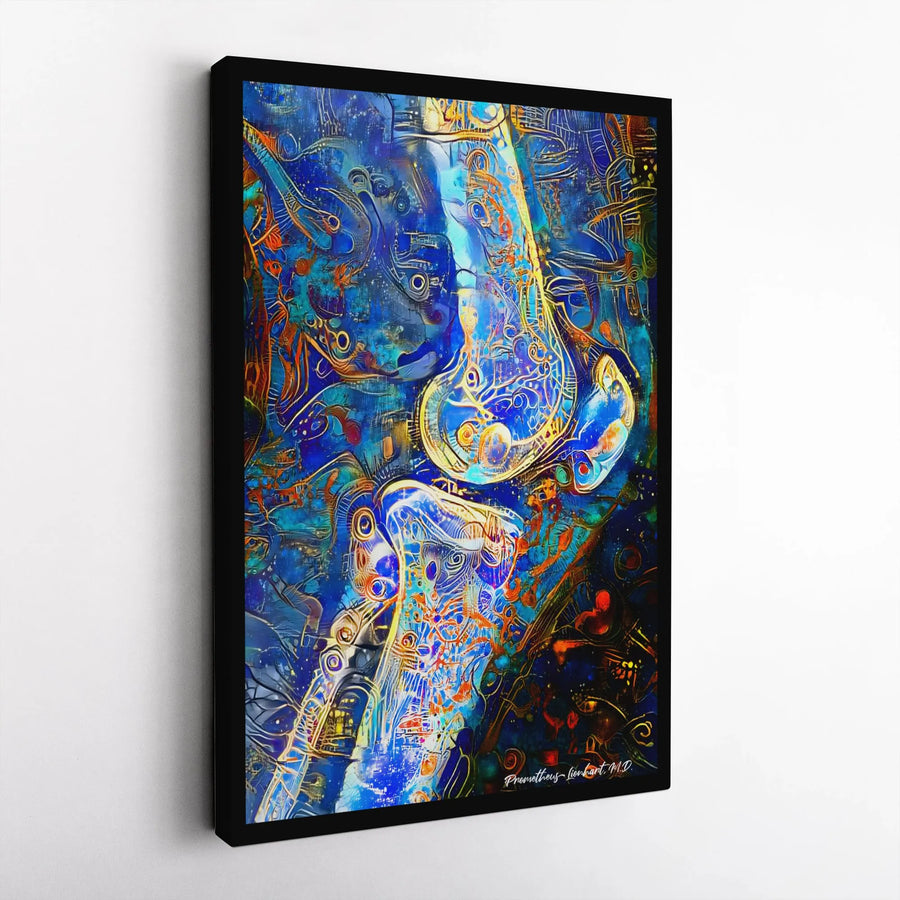 Human Knee Anatomy Canvas Art | Abstract Orthopedic Medical Print | Premium Gallery Wrap Decor | Gift for Surgeon or Doctor
