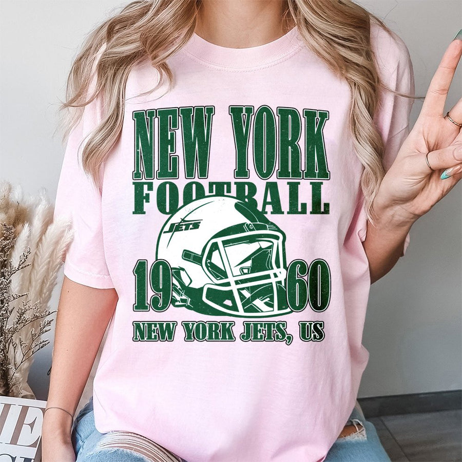 New York Football 1960 New York Jets, Us With Football Helmet T-Shirt
