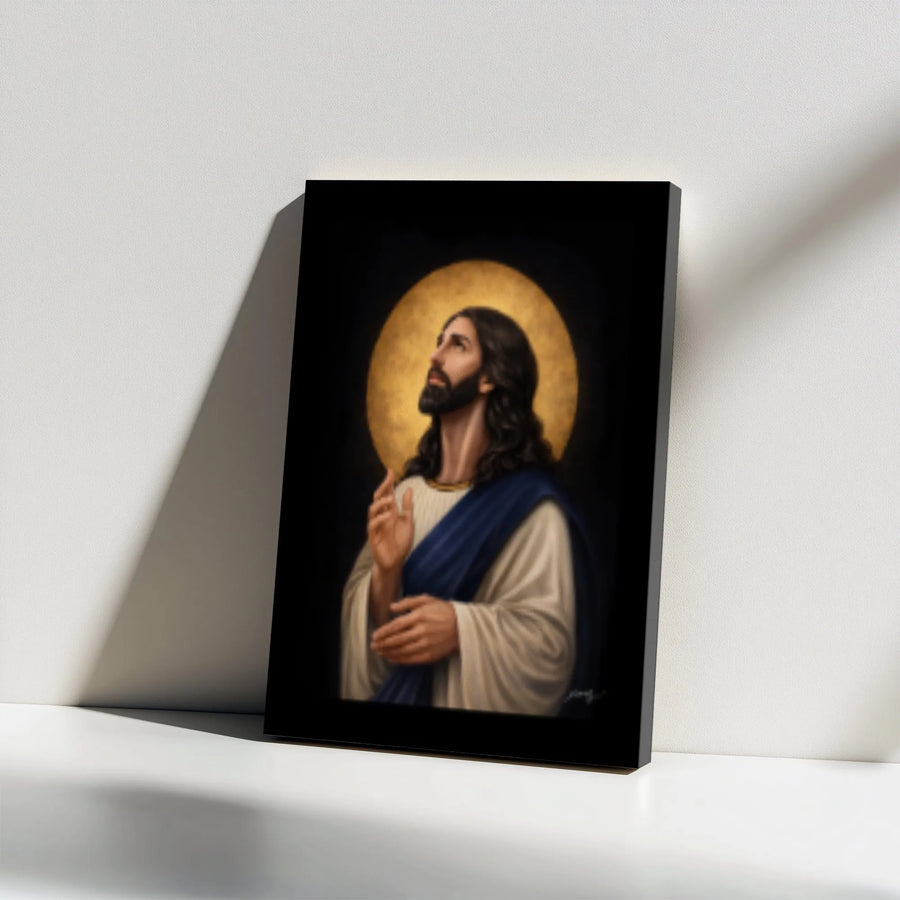 Jesus Christ Portrait Canvas | Golden Halo Religious Wall Art | Premium 1.25 Inch Gallery Wrap | Christian Home Decor & Inspirational Gift