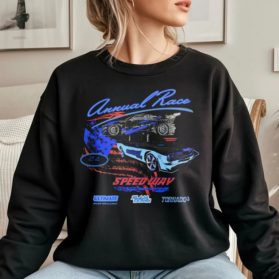 Vintage Racing Sweatshirt | Retro Sport Car Graphic | Premium Cotton Blend | Unisex Streetwear Gift for Car Enthusiasts