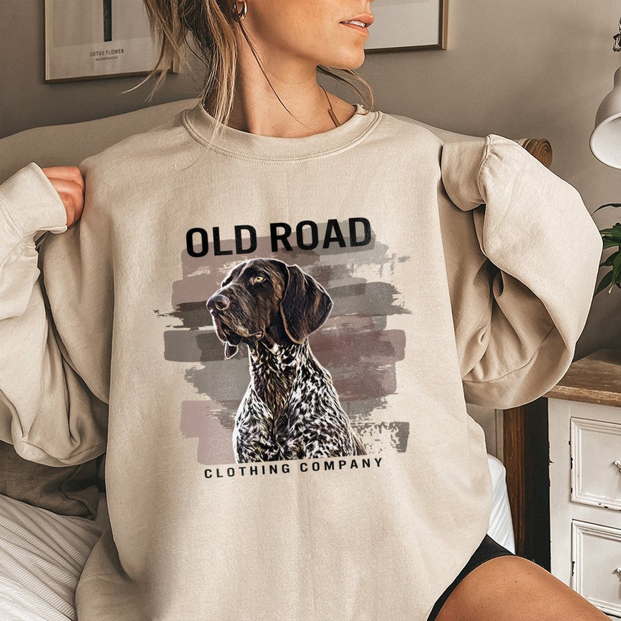 German Shorthaired Pointer Sweatshirt | Artistic GSP Hunting Dog Graphic | Premium Cotton Blend | Gift For Dog Lover Men Women