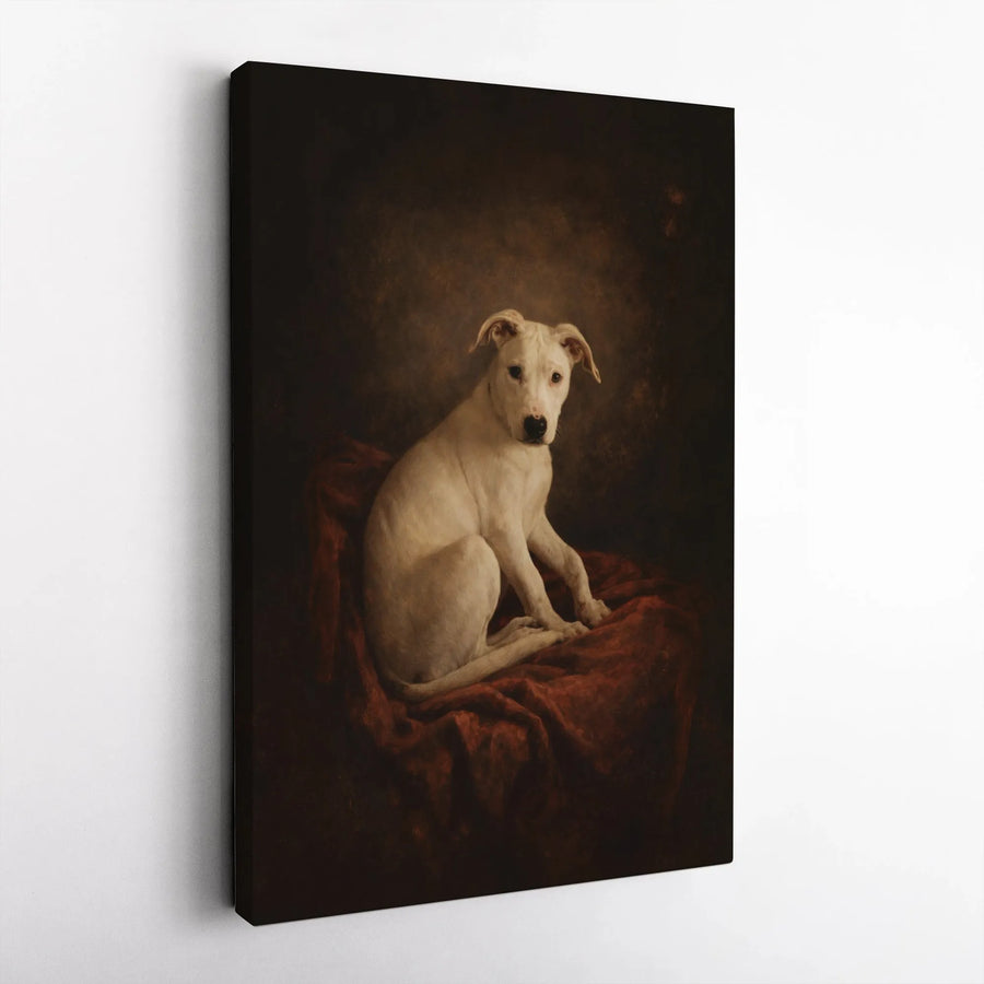Renaissance Dog Portrait Canvas Art | Classical Oil Painting Style Print | Premium Matte Gallery Wrap | Unique Gift for Dog Lover & Pet Owner