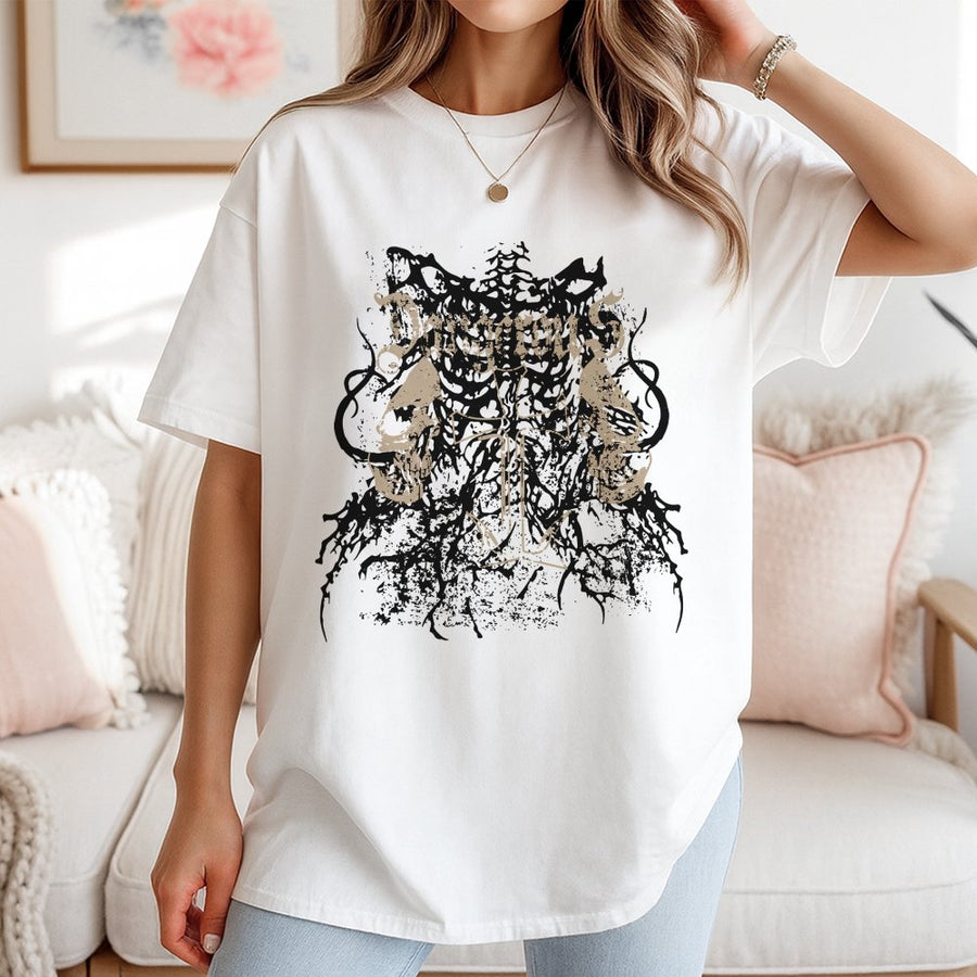 Dangerous Skull Cross T-Shirt | Vintage Grunge Y2K Graphic Tee | 100% Cotton Premium Streetwear | Edgy Gothic Gift For Men And Women