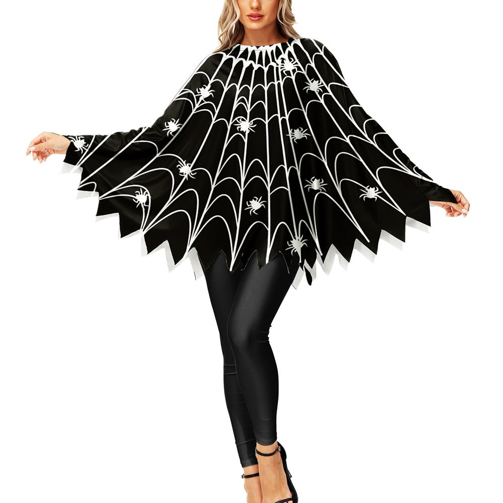 Cobweb poncho, the alternate spider print carried in our poncho listing