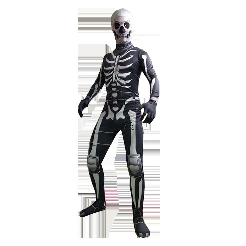 Adult skeleton jumpsuit, full length, standing