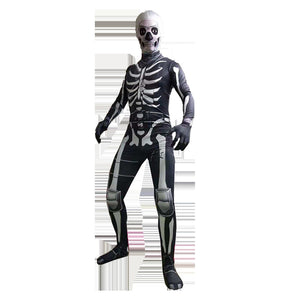 Adult skeleton jumpsuit, full length, standing