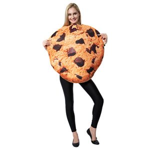 Chocolate chip cookie tunic costume on a woman