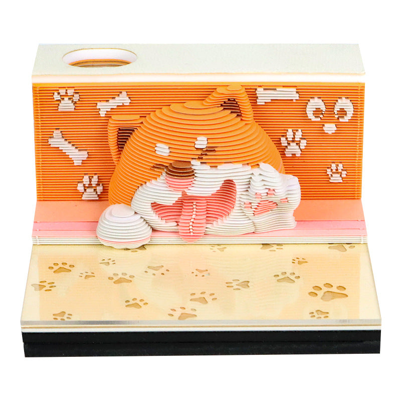 Puppy 3D Paper Calendar 2027