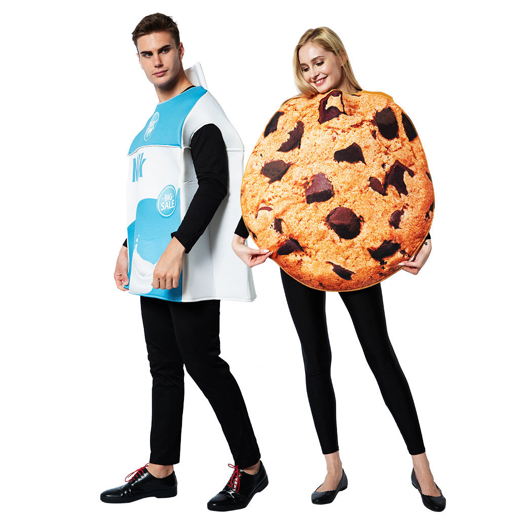 Milk and cookie couples costume, three-quarter view